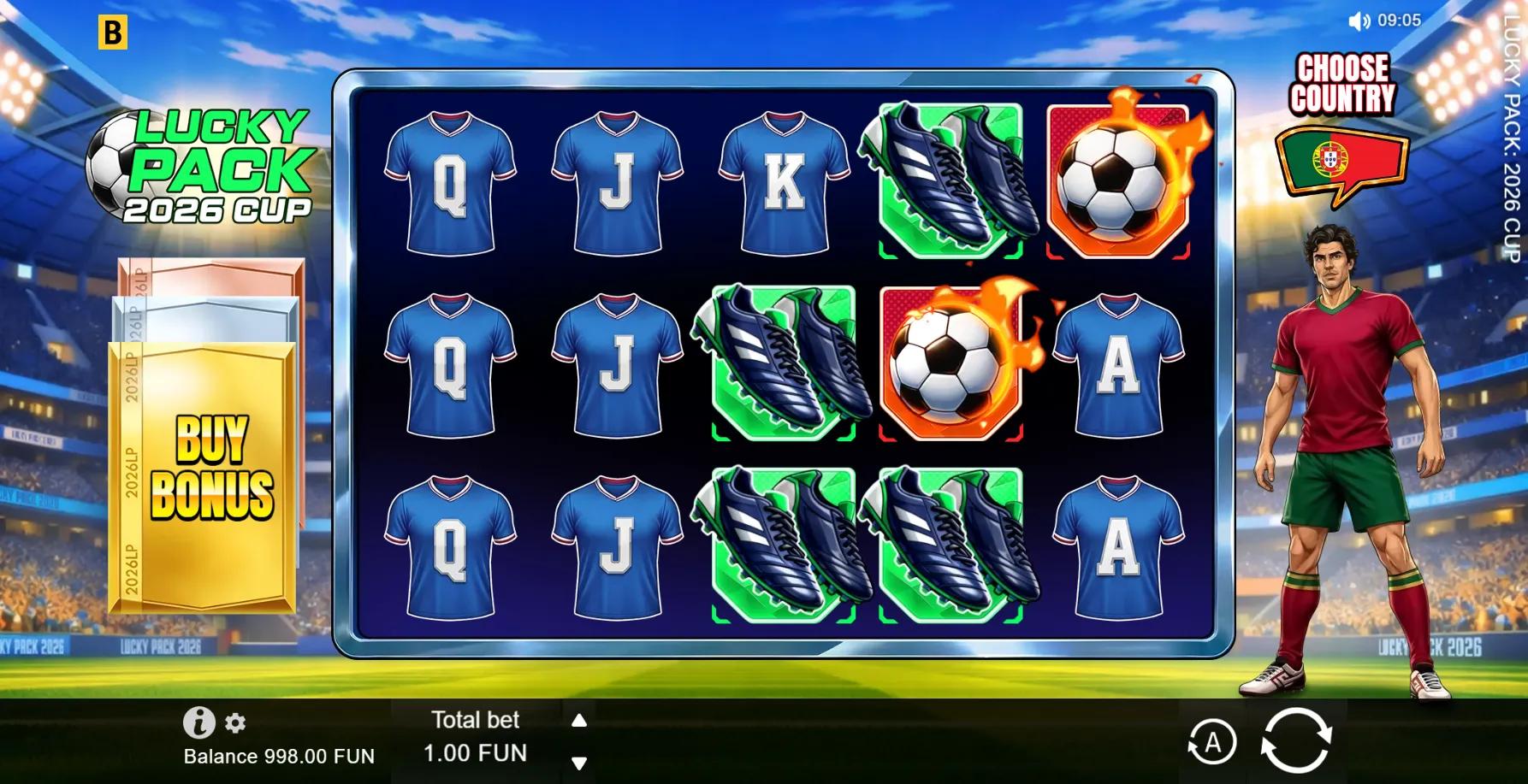 Lucky Pack: 2026 Cup slot gameplay screenshot