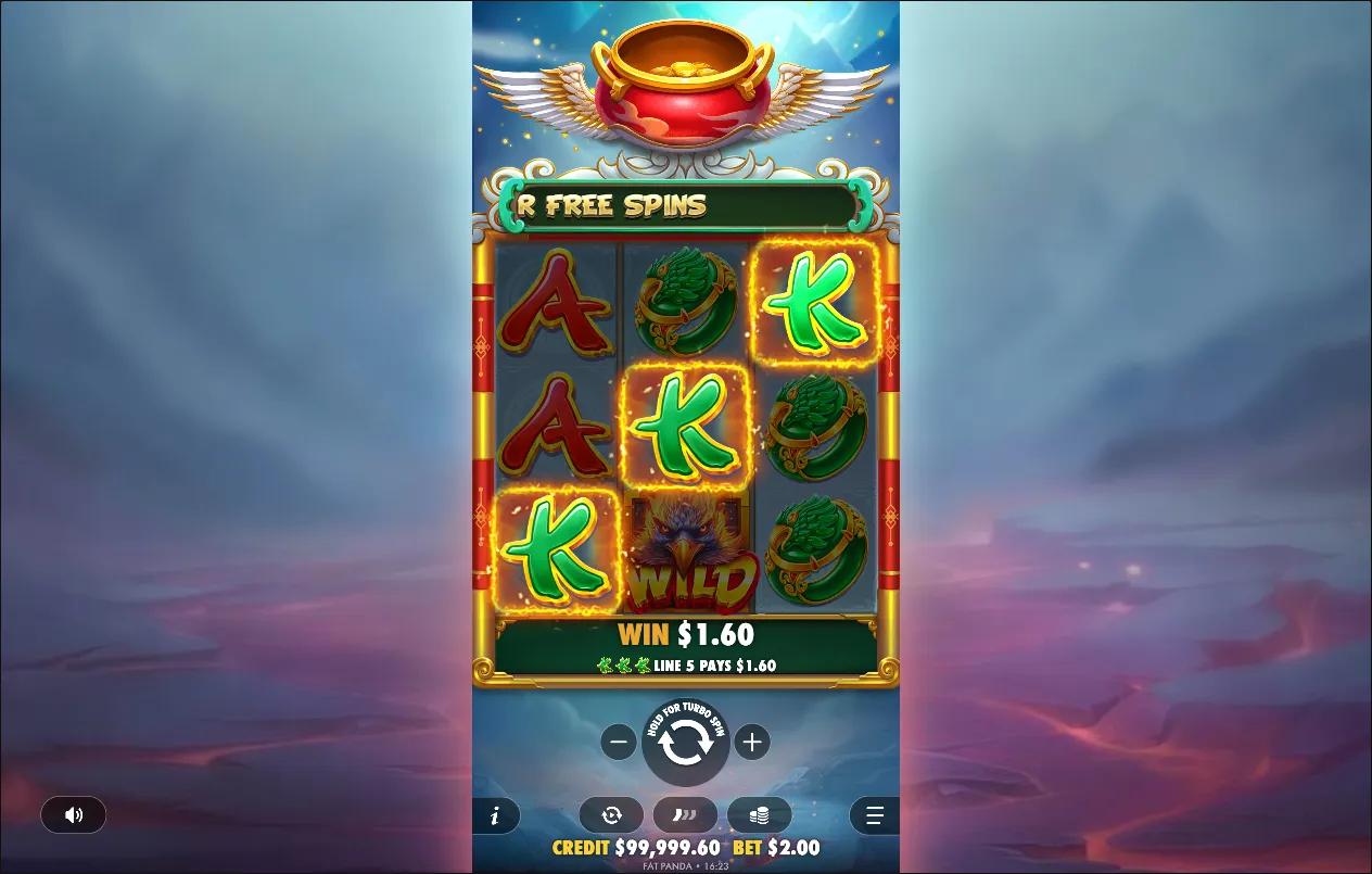 Lucky Phoenix slot gameplay screenshot