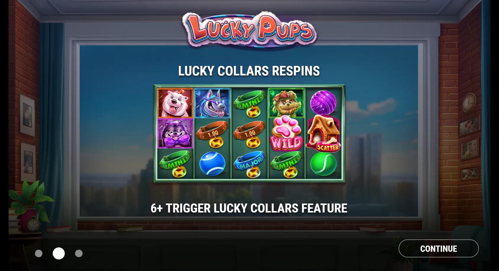 Lucky Pups slot gameplay screenshot