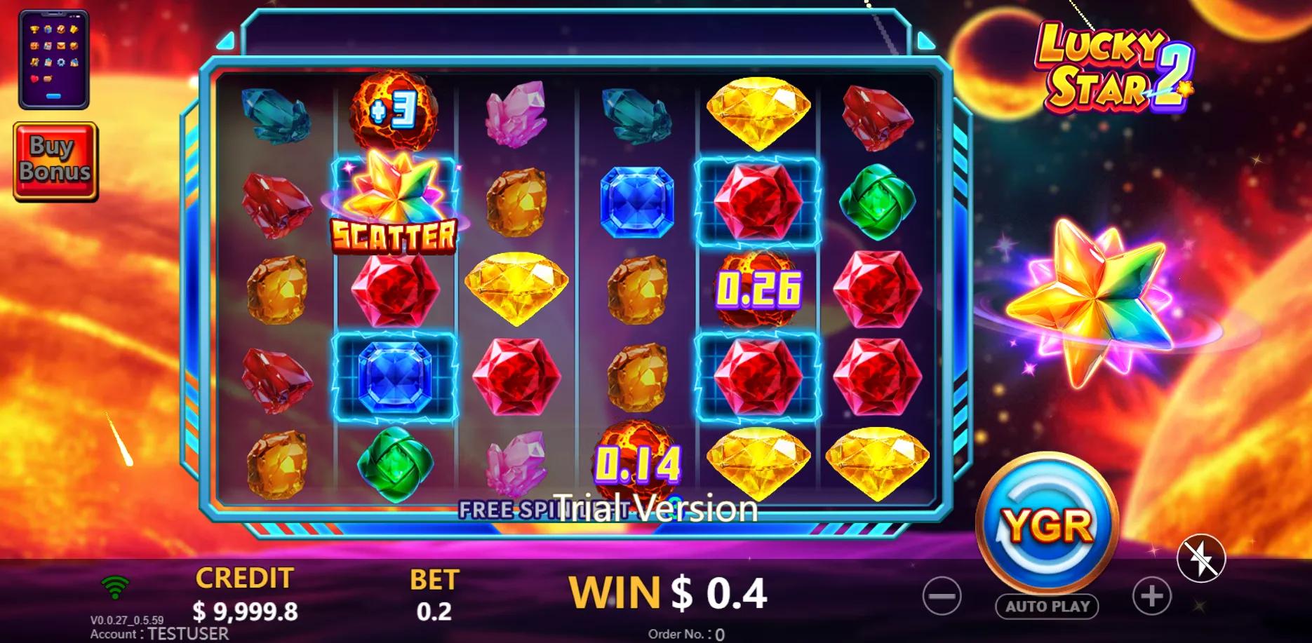 Lucky Star 2 slot gameplay screenshot