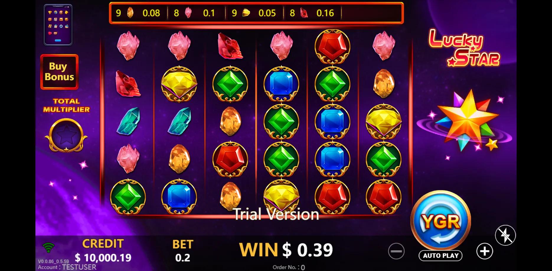 Lucky Star slot gameplay screenshot