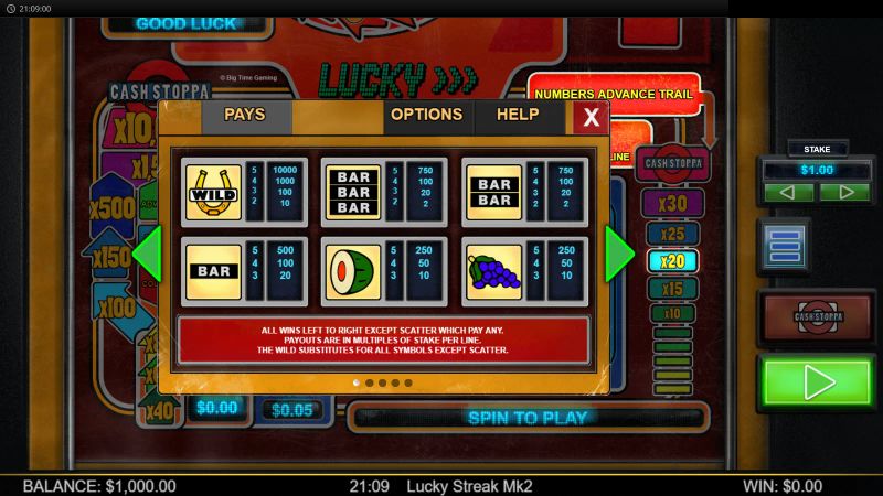 Lucky Streak Mk2 gameplay screenshot