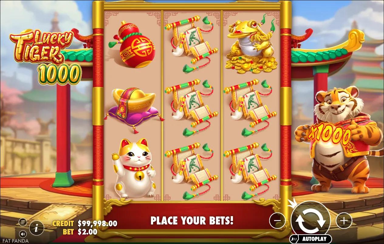 Lucky Tiger 1000 slot gameplay screenshot