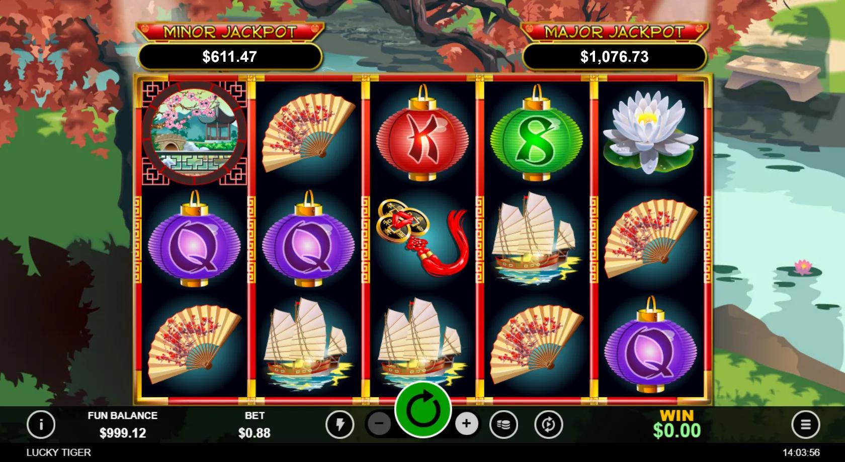 Lucky Tiger slot gameplay screenshot