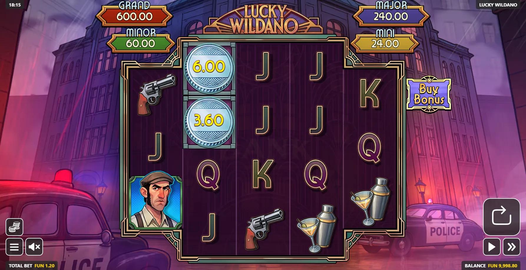 Lucky Wildano slot gameplay screenshot