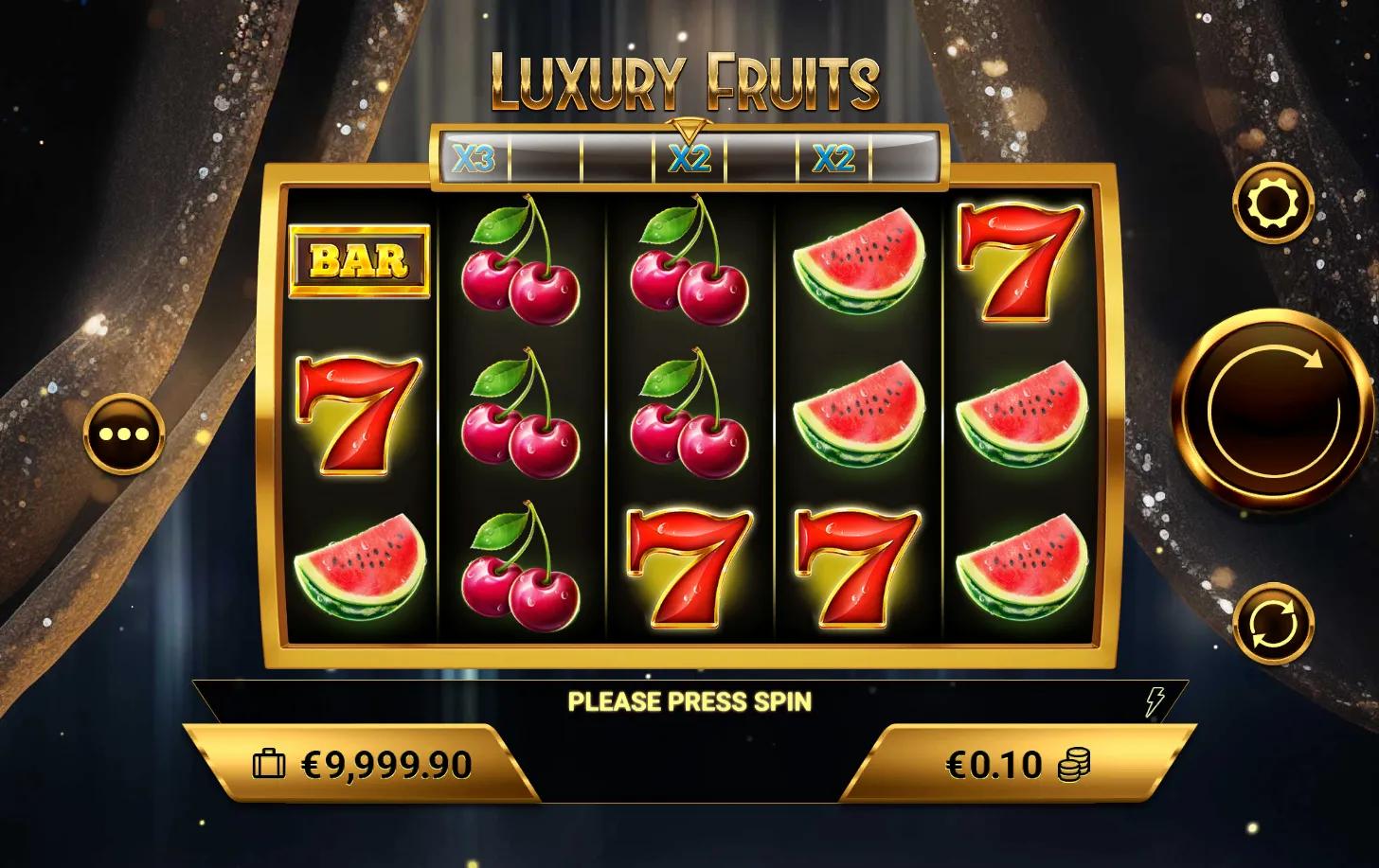 Luxury Fruits slot gameplay screenshot