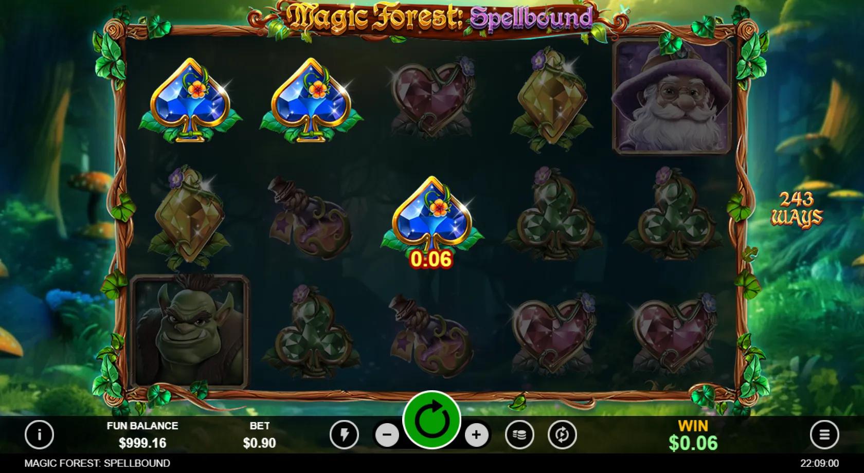 Magic Forest: Spellbound slot gameplay screenshot