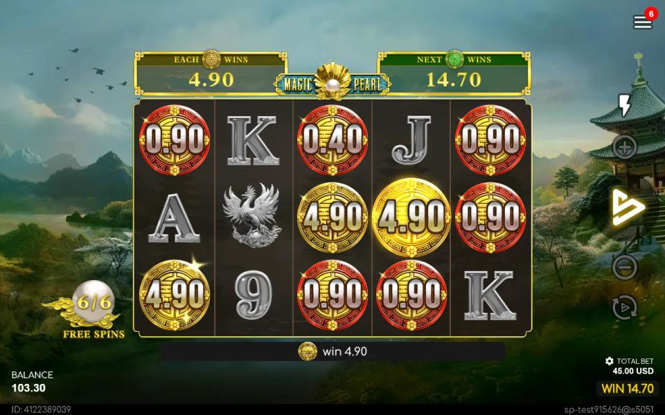 Last spin of the Top Up Feature with three yellow coins held among the locked BONUS coins