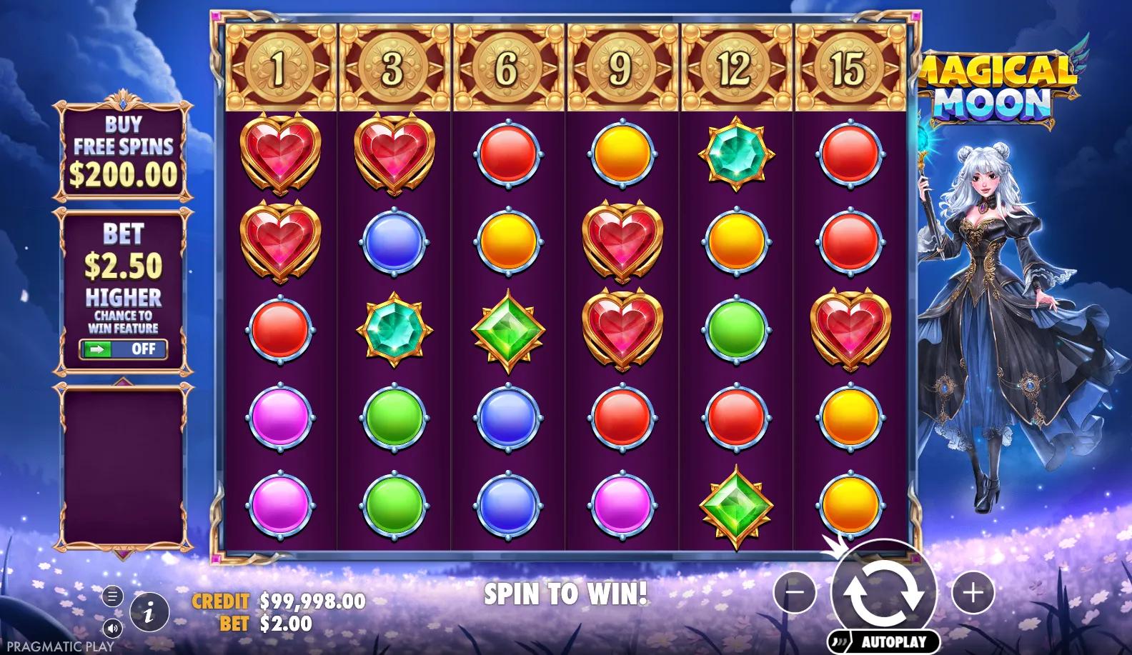 Magical Moon slot gameplay screenshot