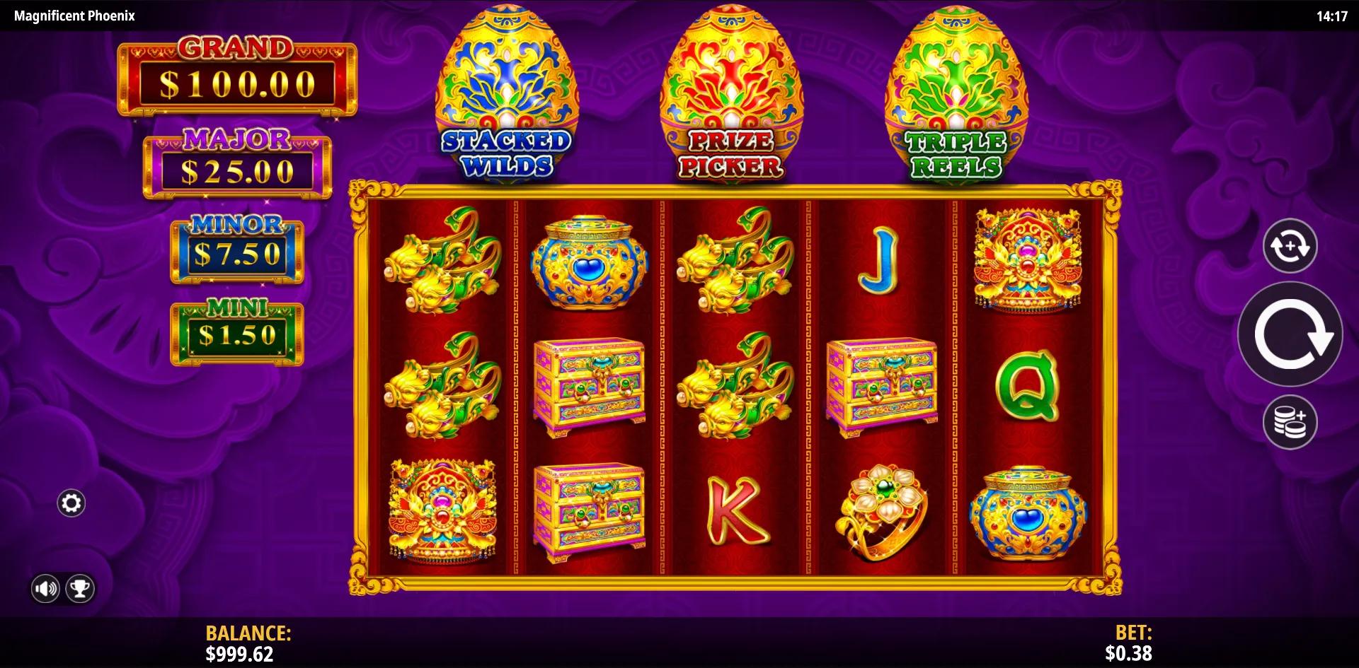 Magnificent Phoenix slot gameplay screenshot