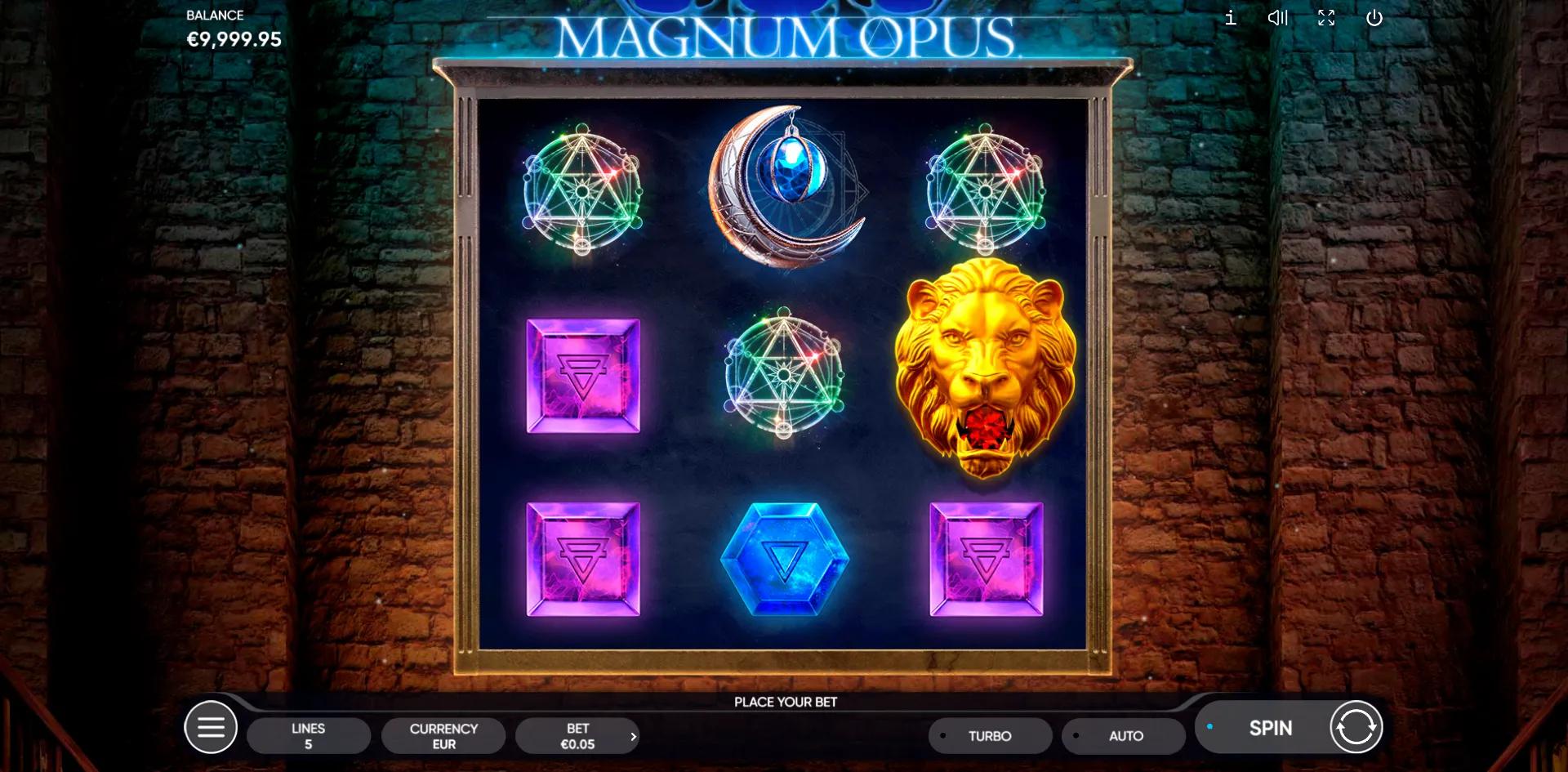 Magnum Opus slot gameplay screenshot