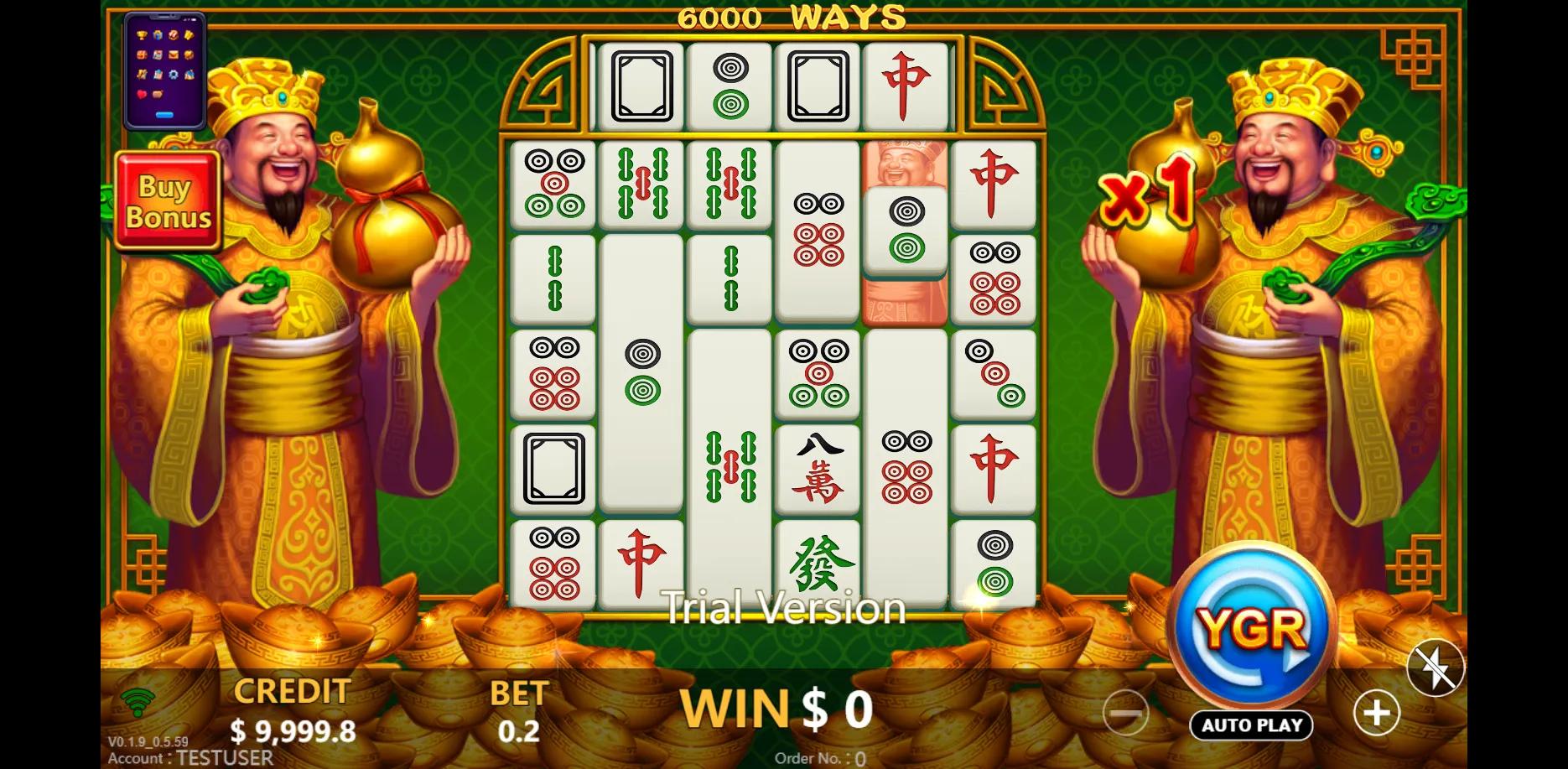 Mahjong God slot gameplay screenshot