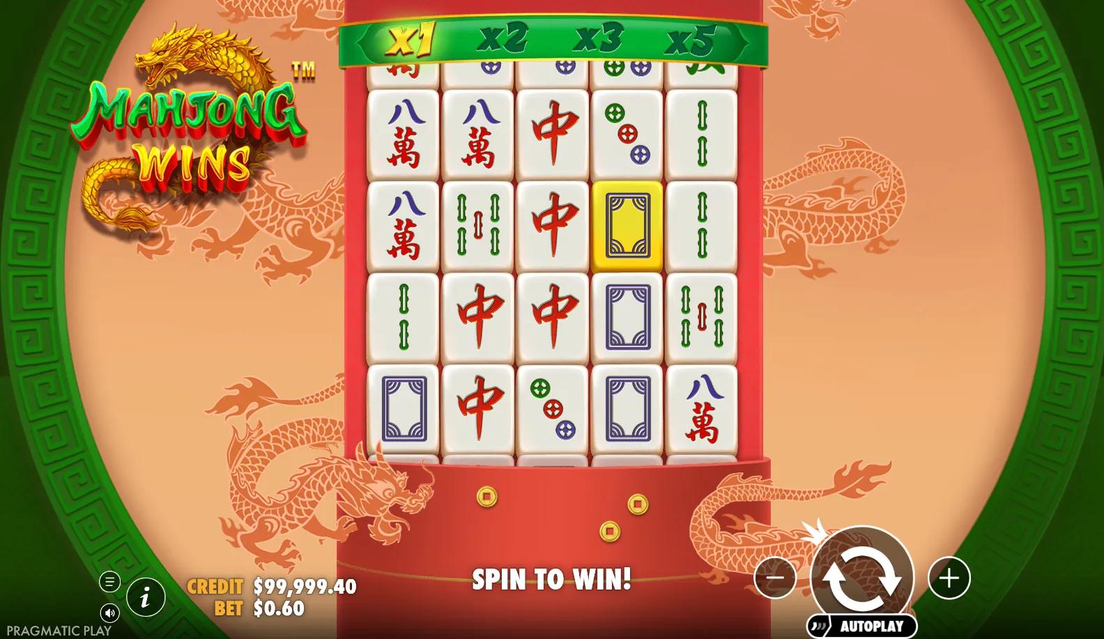 Mahjong Wins slot gameplay screenshot