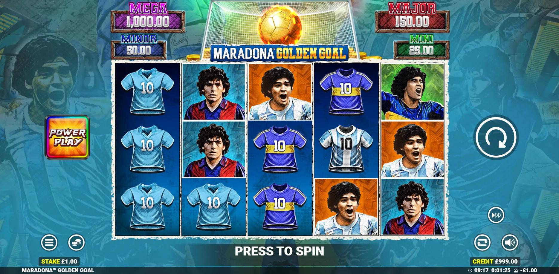 Maradona Golden Goal slot gameplay screenshot