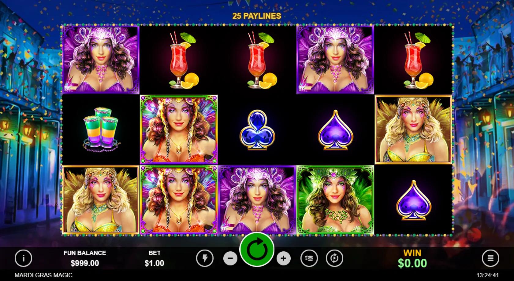 Mardi Gras Magic slot gameplay screenshot