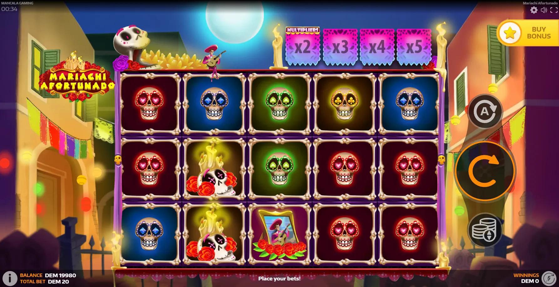 Mariachi Afortunado slot gameplay screenshot