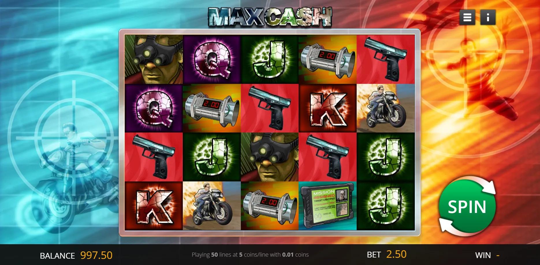 Max Cash slot gameplay screenshot