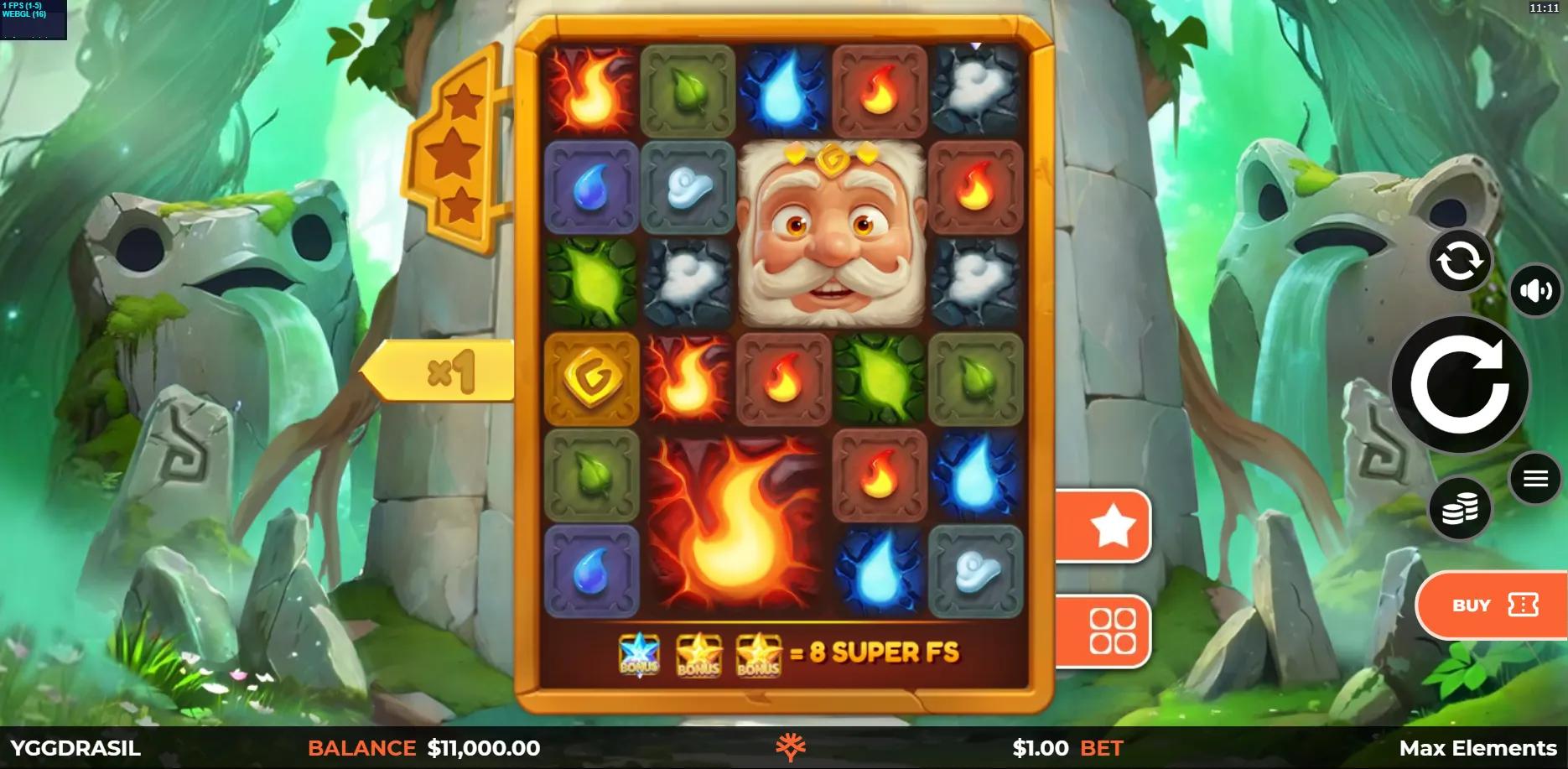 Max Elements slot gameplay screenshot