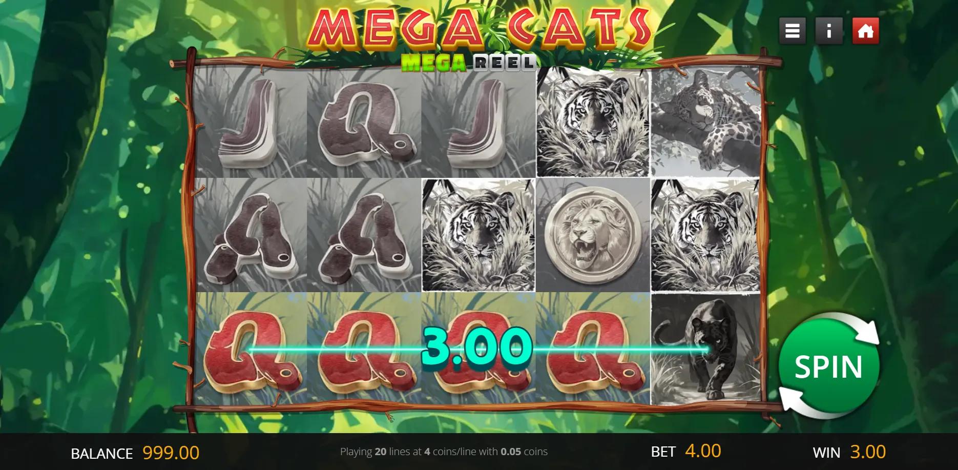 Mega Cats Mega Reel slot gameplay screenshot