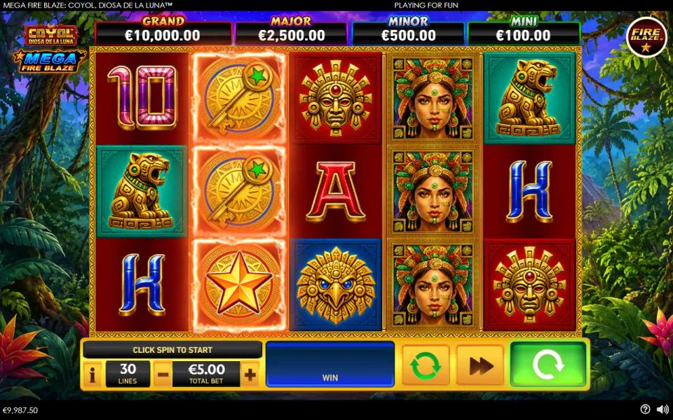 Gold coins and a prize star on the Coyol grid without triggering the feature