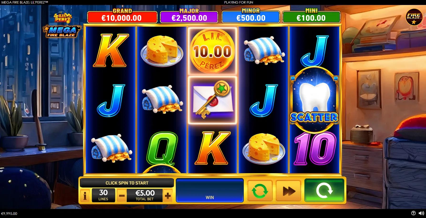 Mega Fire Blaze: Lil'Perez slot gameplay screenshot