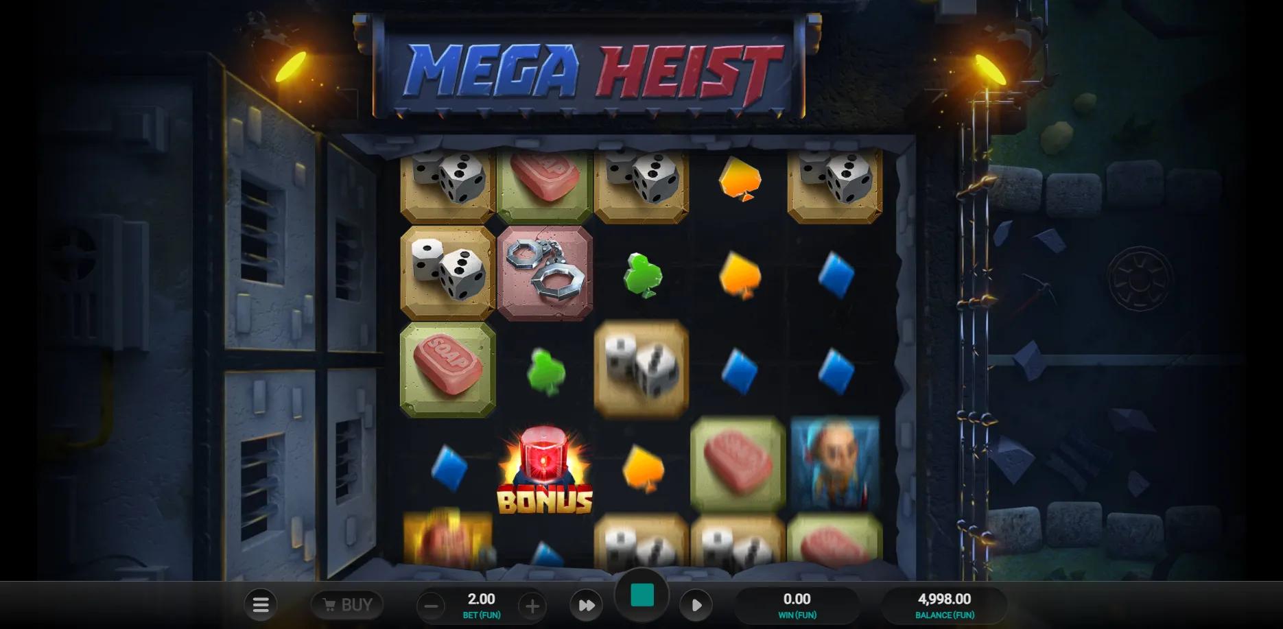 Mega Heist slot gameplay screenshot