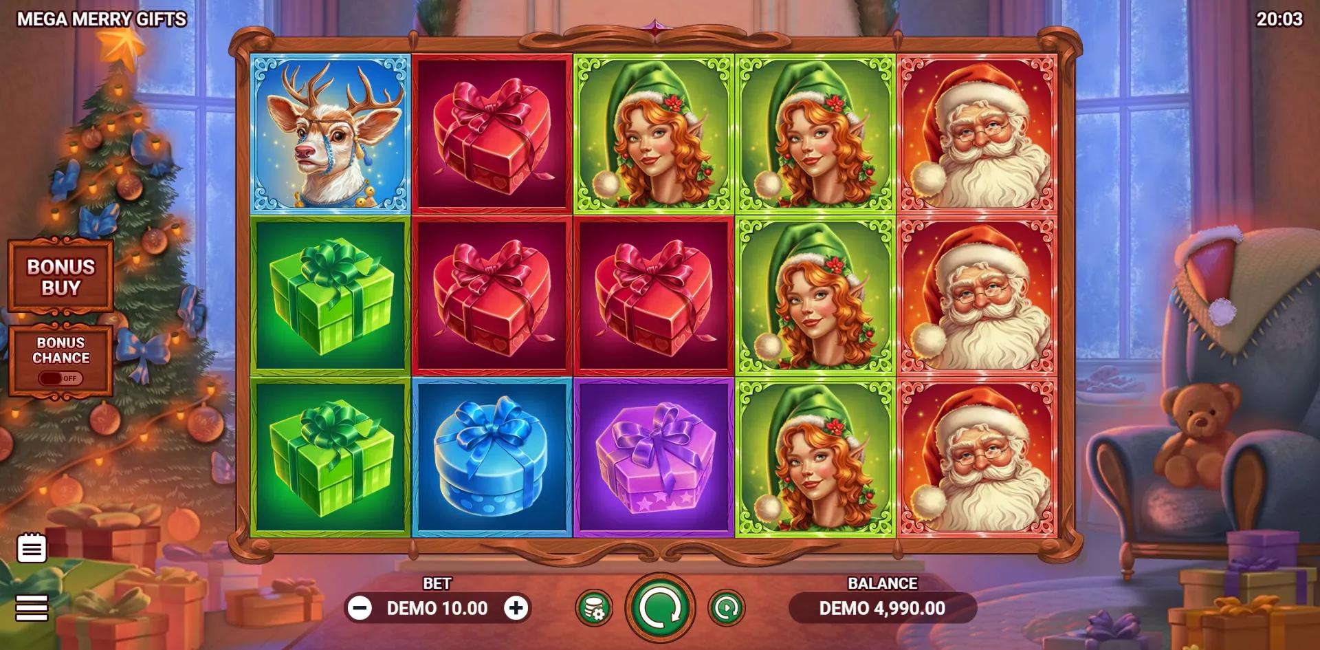 Mega Merry Gifts slot gameplay screenshot