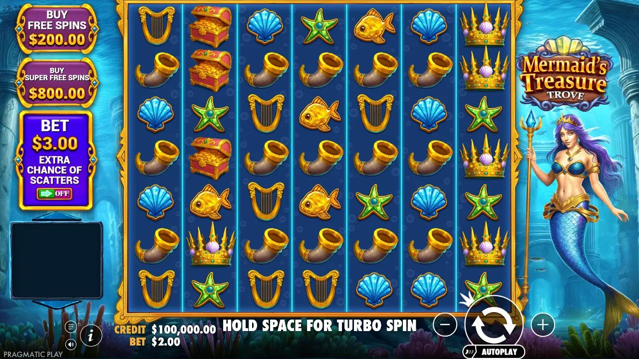 Mermaid's Treasure Trove slot gameplay screenshot
