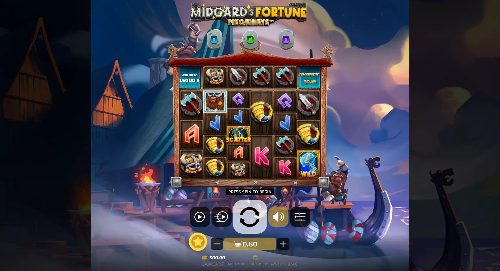 Midgard's Fortune Megaways slot gameplay screenshot