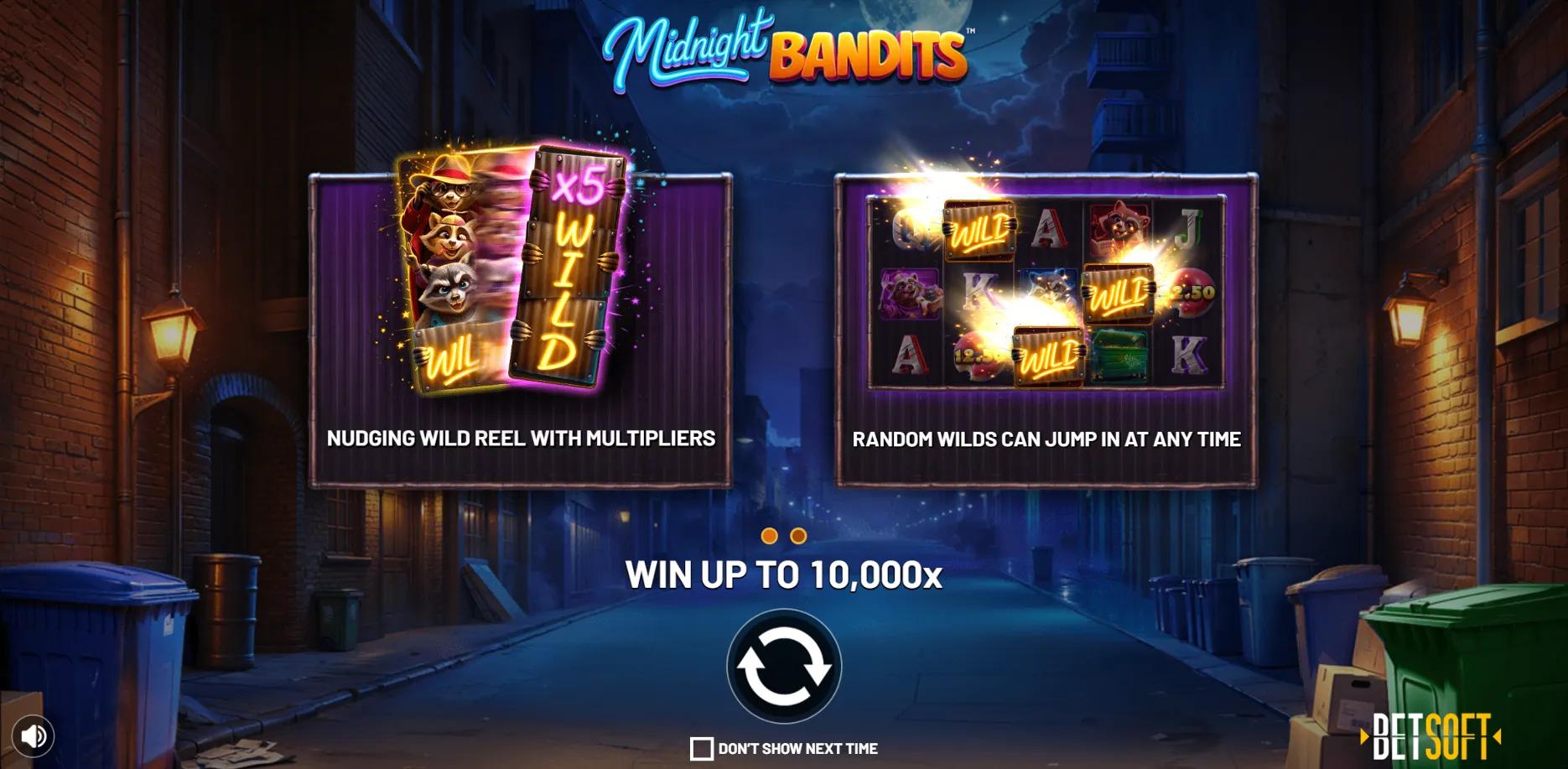 Midnight Bandits slot gameplay screenshot