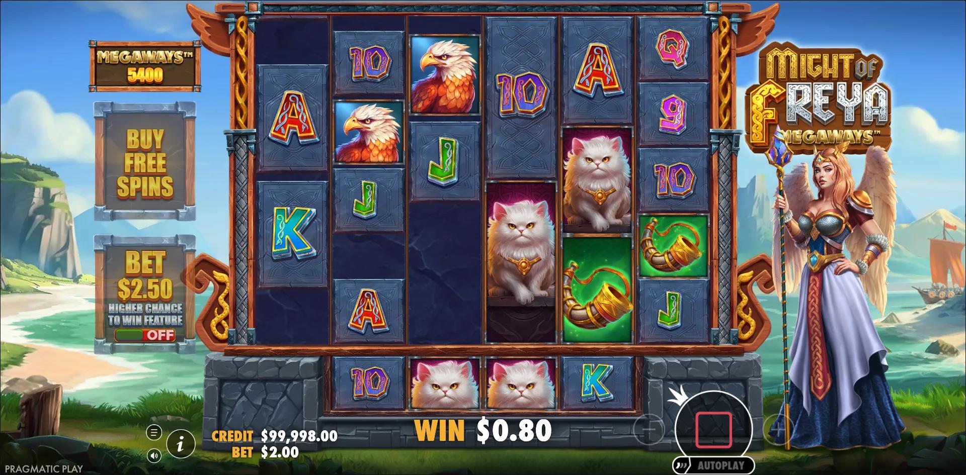 Might of Freya Megaways slot gameplay screenshot