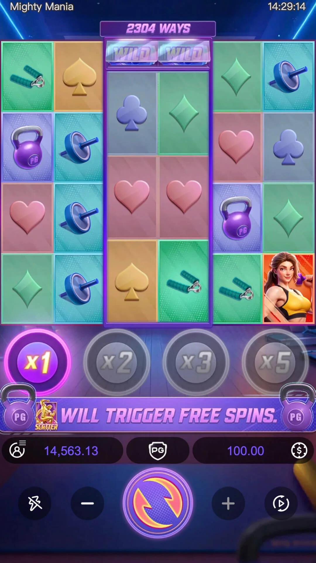 Mighty Mania slot gameplay screenshot