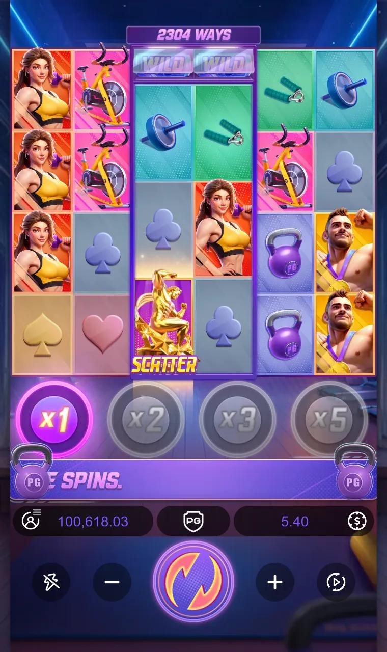 Mighty Mania base spin with three Ella symbols on reel 1 and no match on reel 2