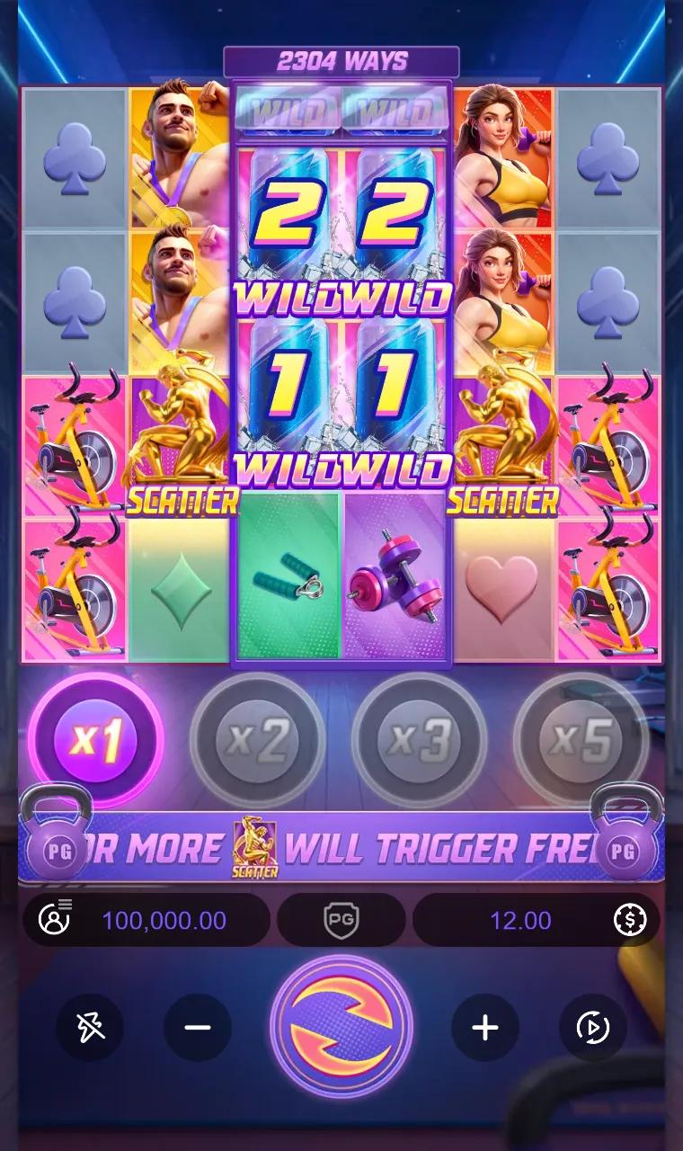 Mighty Mania opening board with four Wild cans valued 2 and 1 already sitting on reels 3 and 4