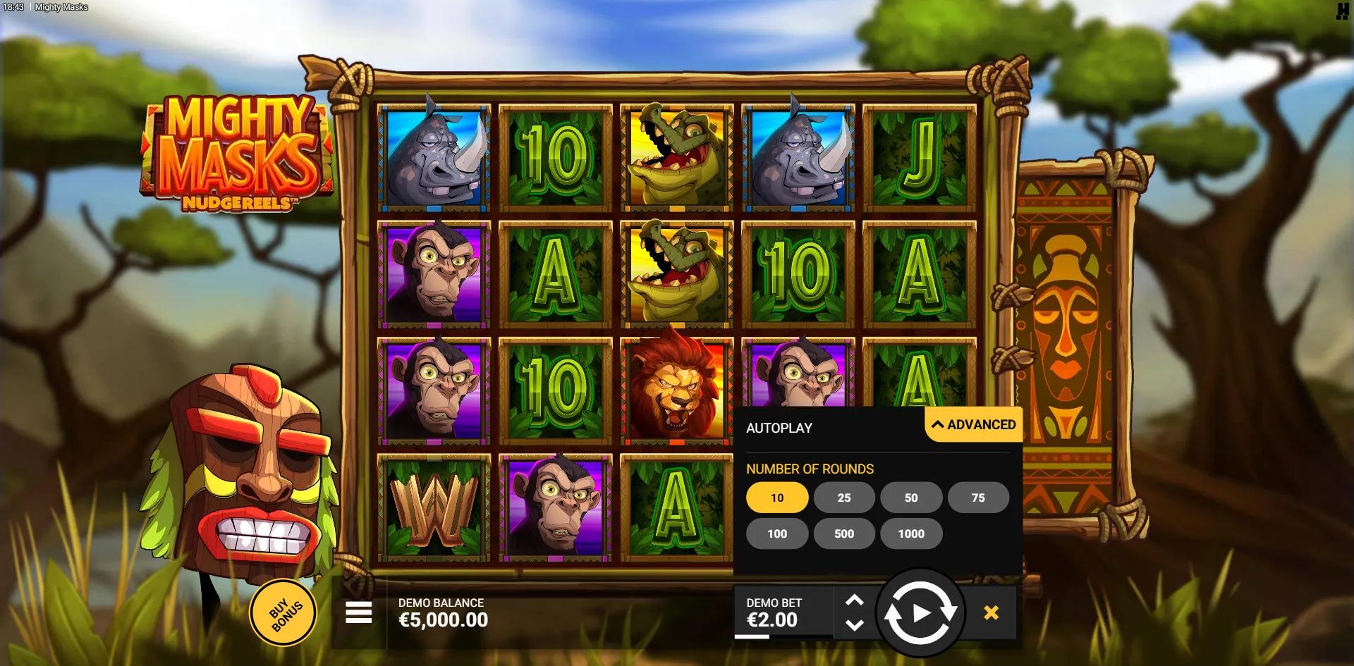 Mighty Masks slot gameplay screenshot