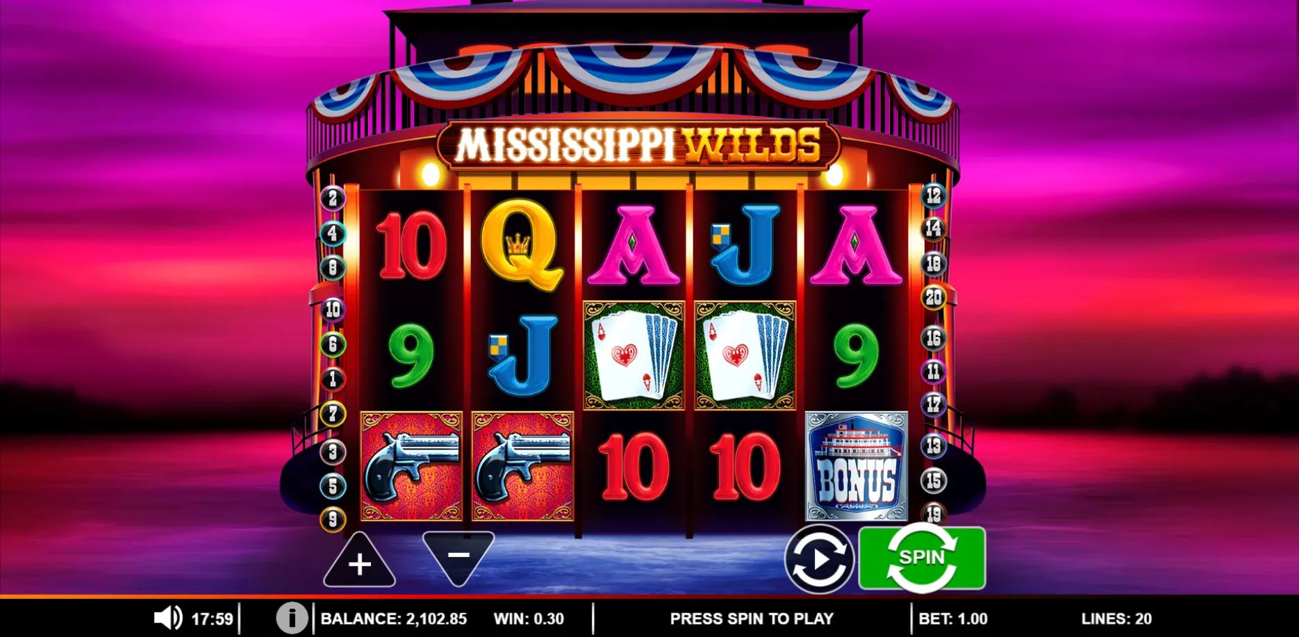 Mississippi Wilds slot gameplay screenshot