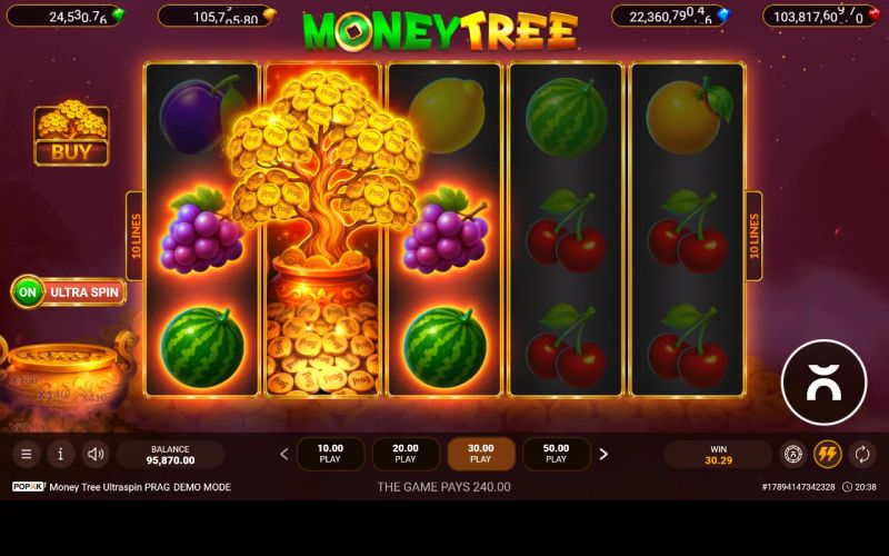 Money Tree Ultra Spin PRAG gameplay screenshot