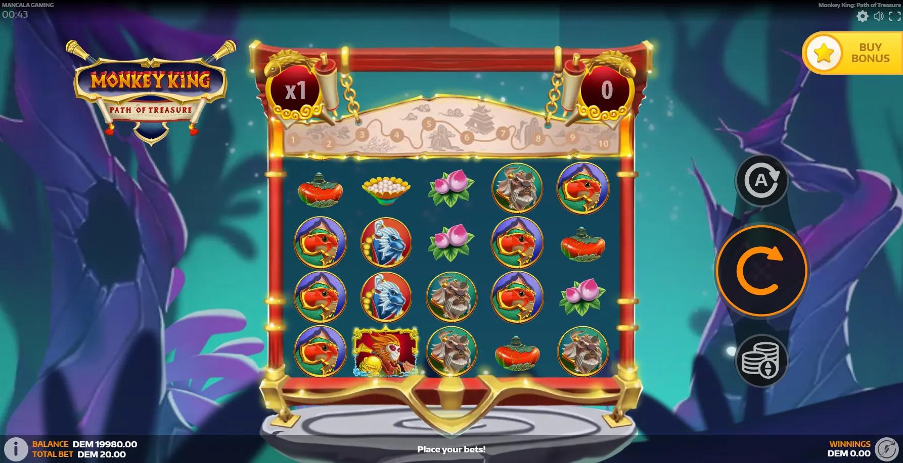 Monkey King: Path of Treasure slot gameplay screenshot