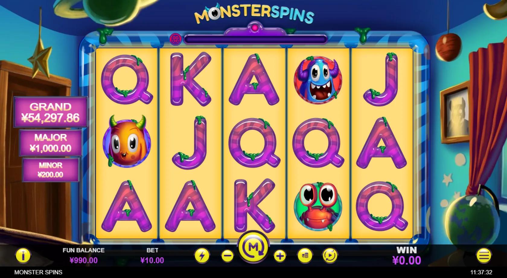 Monster Spins slot gameplay screenshot