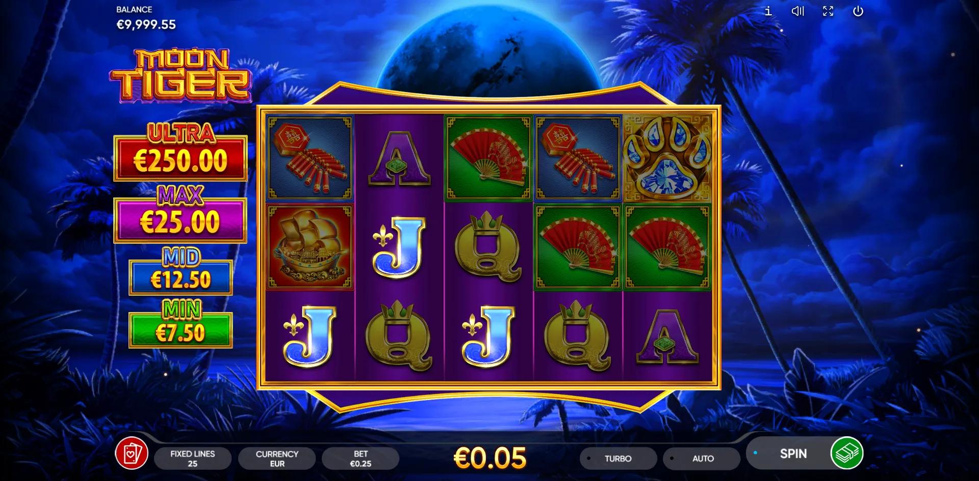 Moon Tiger slot gameplay screenshot