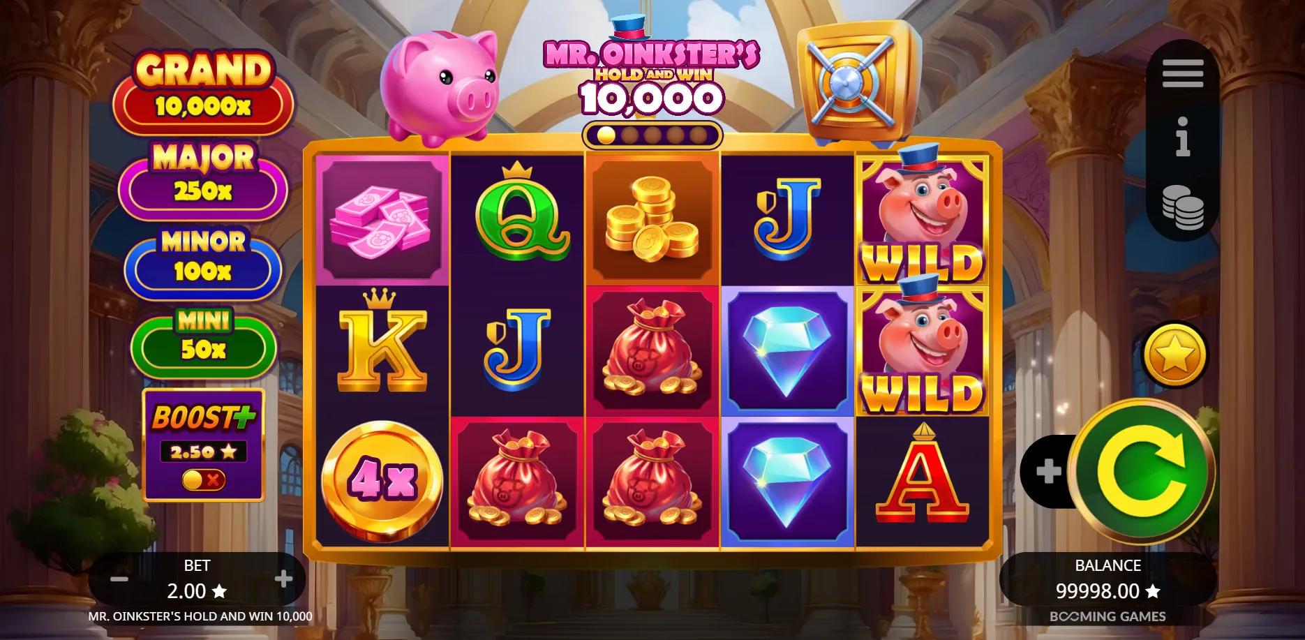 Mr. Oinkster's Hold and Win 10,000 slot gameplay screenshot