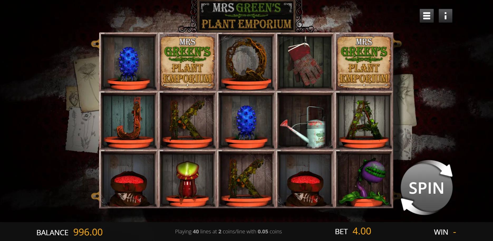 Mrs Greens Plant Emporium slot gameplay screenshot