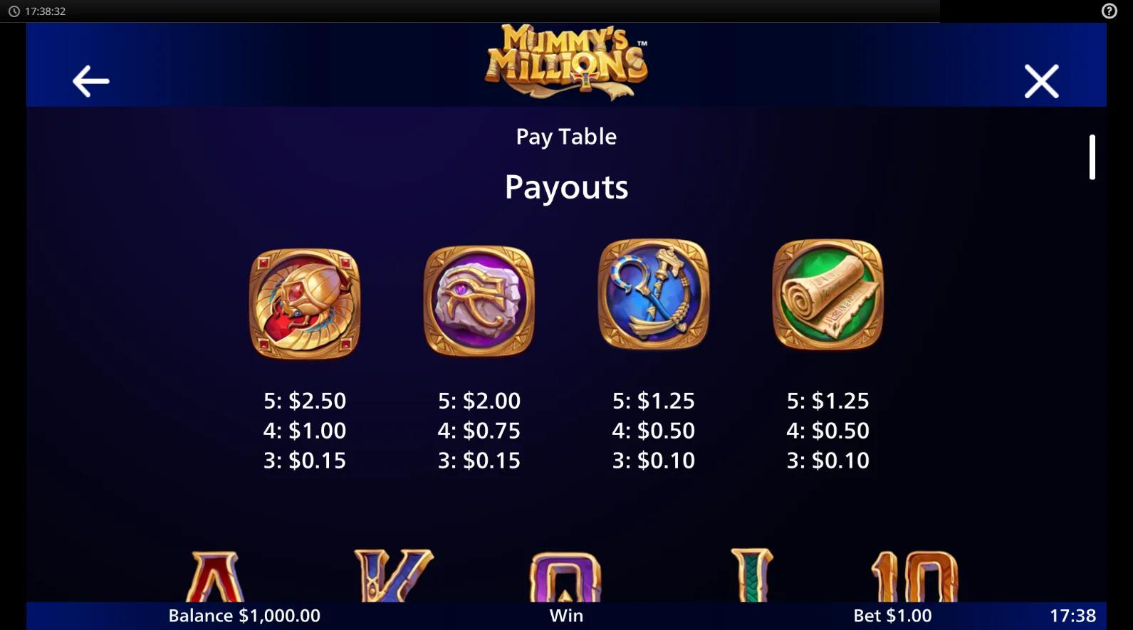 Mummy's Millions gameplay screenshot
