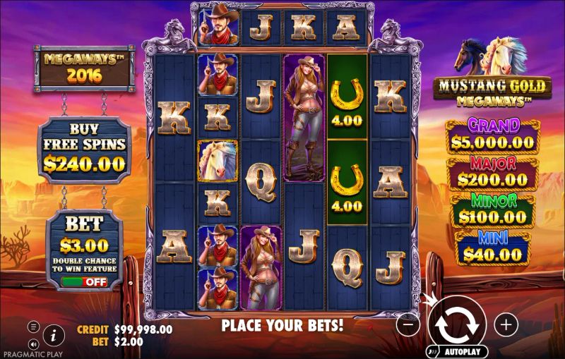 Mustang Gold Megaways gameplay screenshot