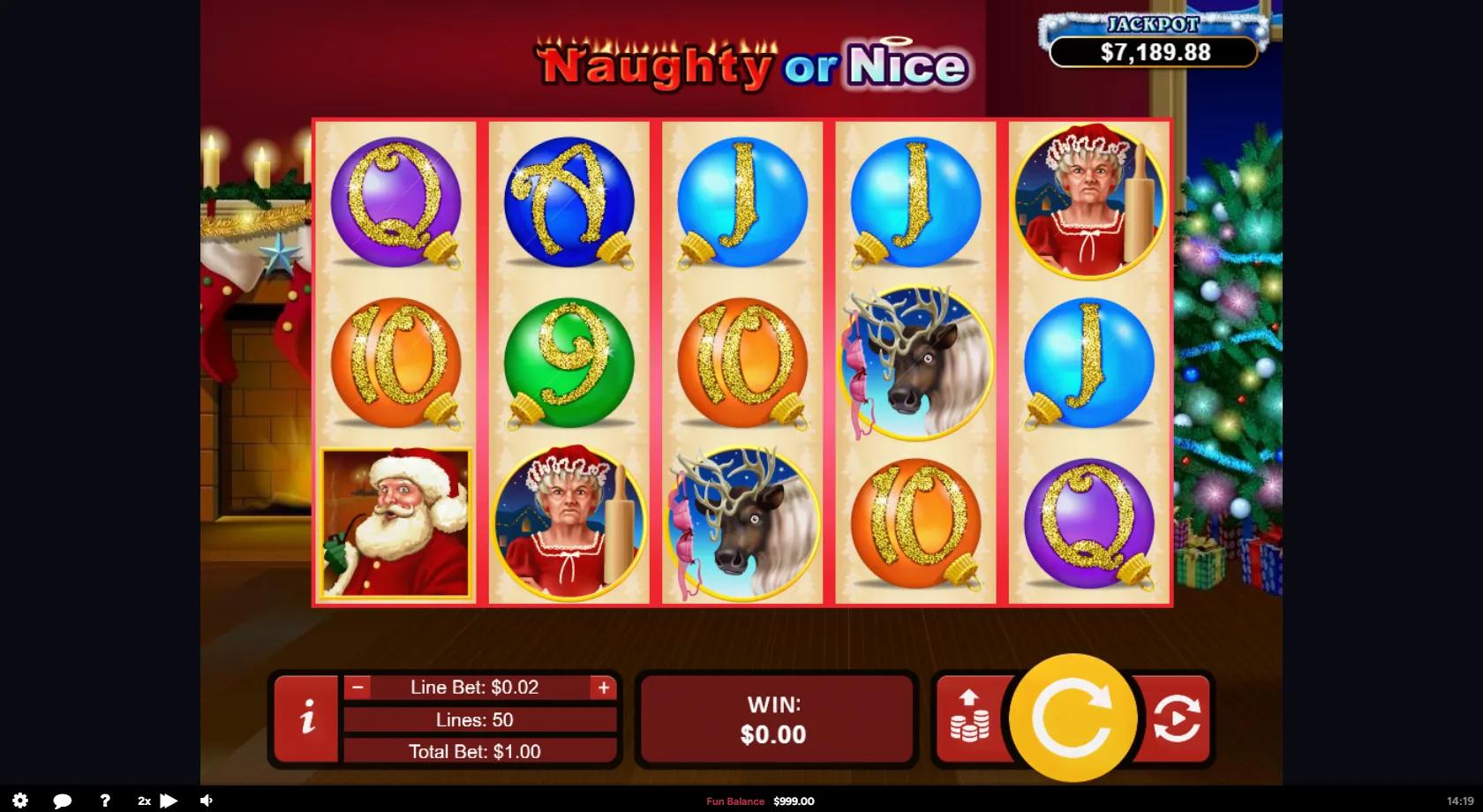 Naughty or Nice slot gameplay screenshot