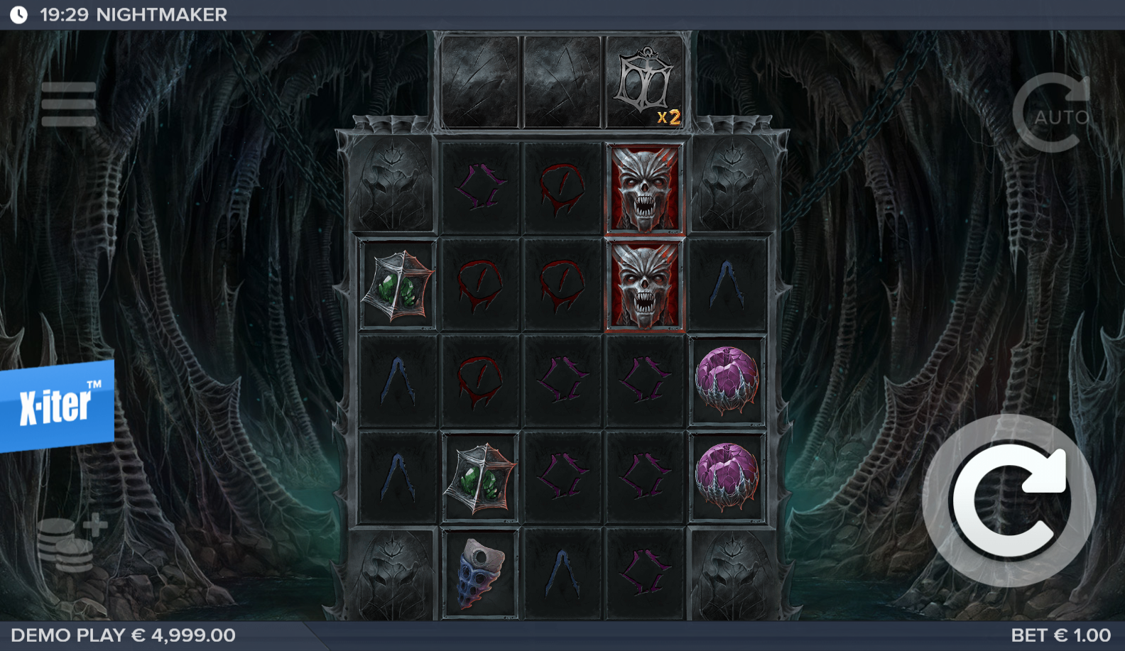 Nightmaker slot gameplay screenshot