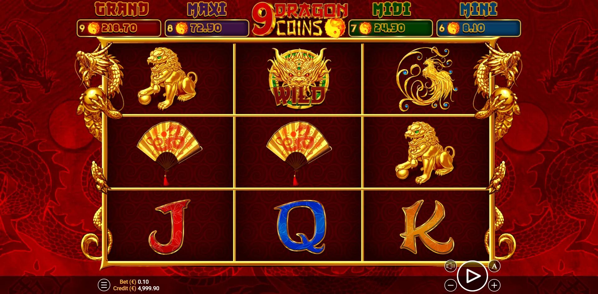 Zeusplay's Nine Dragon Coins slot - Chinese theme, medium-high volatility action