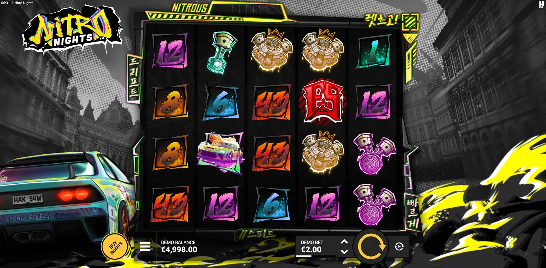 Nitro Nights slot gameplay screenshot