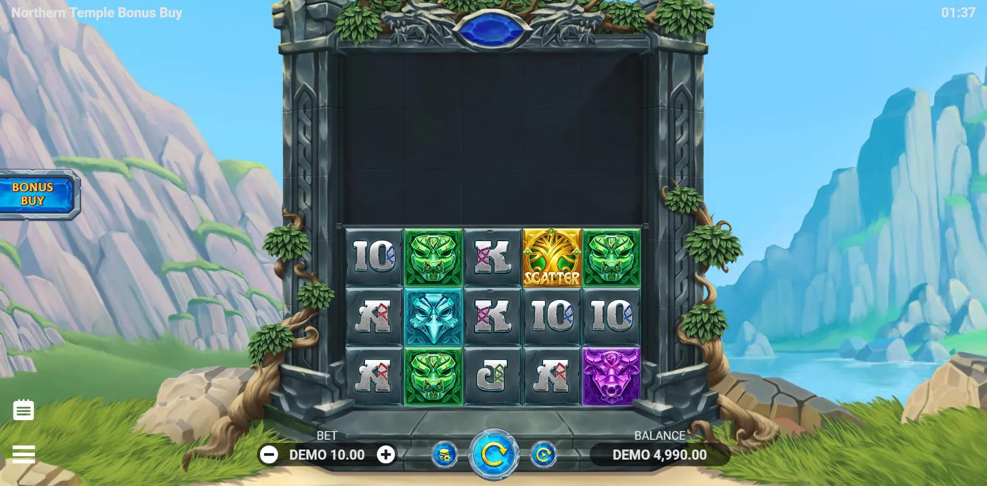 Northern Temple Bonus Buy slot gameplay screenshot