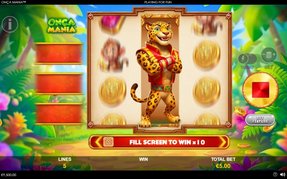 The respins running with the jaguar locked as a stacked Wild on the middle reel and a x10 multiplier promised for filling the screen